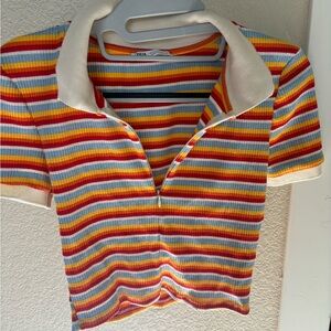 Zara Kids Multicolor Striped Polo Shirt